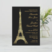 パリジャンエッフェルタワーブラック金ゴールドリハーサルディナー 招待状 (スタンド正面)