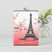 パリジャンエッフェルタワーレッド結婚式招待状 招待状 (スタンド正面)