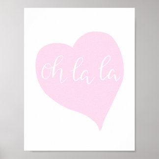 パリジャンオラシックガーリーバラかわいいハート ポスター