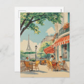 パリジャンカフェウィズエッフェルビュー シーズンポストカード (正面/裏面)