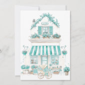 パリジャンカフェボンジュールベテーマベビーシャワー 招待状 (裏面)