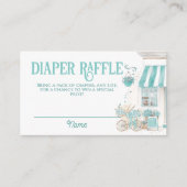 パリジャンカフェボンジュールベビーベイビーシャワーオムツ エンクロージャーカード (正面)