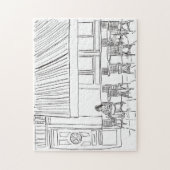 パリジャンコーナーブラックアンドホワイトジグソーパズル ジグソーパズル (縦)