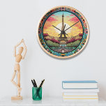 パリジャンサンセットアイフェルトワーパリフランスのフローラ<br><div class="desc">Bright Parisian Sunset Eifel Tower Paris フランスの Franceフローラクロックは、フローラフレームにEifel Towerを持つアートデコスタイルParis sunsetを備えはっきりしたている。Evco Studio www.zazzle.com/store/evcostudioによって作成</div>