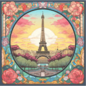 パリジャンサンセットアイフェルトワーパリフランスのフローラ シール (正面)