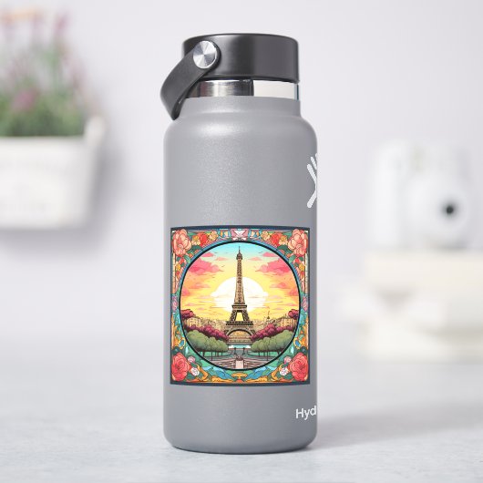パリジャンサンセットアイフェルトワーパリフランスのフローラ シール (HydroFlask)