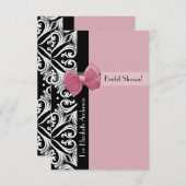 パリジャンダマスクピンクリボンブライダルシャワー 招待状 (正面/裏面)