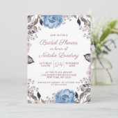 パリジャンチャームブルー結婚フローラブライダルシャワー 招待状 (スタンド正面)