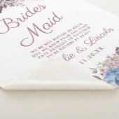 パリジャンチャームブルー&ピンクフローラブライドメイド引用文 シェルパブランケット (3/4)