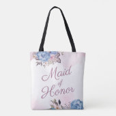 パリジャンチャームブルー&ピンクフローラメイド・オブ・オーナー(花嫁付き添い人) トートバッグ (裏面)