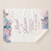 パリジャンチャームブルー&ピンクメイド・オブ・オーナー(花嫁付き添い人)引用文 シェルパブランケット (正面(横))