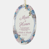 パリジャンチャームブルー&ピンクメイド・オブ・オーナー(花嫁付き添い人)引用文 セラミックオーナメント (右)