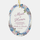 パリジャンチャームブルー&ピンクメイド・オブ・オーナー(花嫁付き添い人)引用文 セラミックオーナメント (裏面)