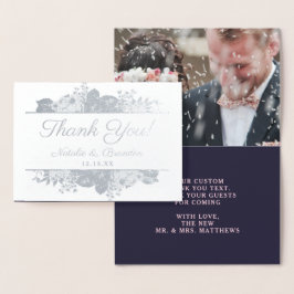 パリジャンチャーム結婚サンキューフォトシルバー 箔カード