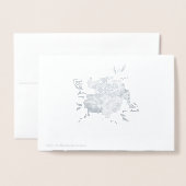 パリジャンチャーム結婚サンキューフォトシルバー 箔カード (裏面封筒付き)