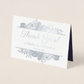 パリジャンチャーム結婚サンキューフォトシルバー 箔カード (正面)