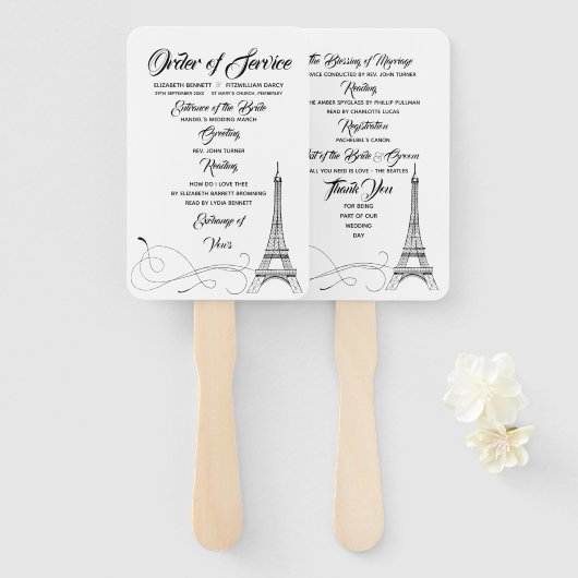 パリジャンドードレス結婚式 プログラム ハンドファン (正面&裏面)