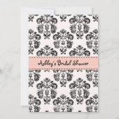 パリジャンピンクブラックブライダルシャワー招待状 招待状 (裏面)