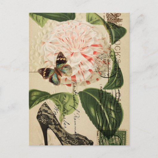 パリジャンファッションフランスのの植物芸術 ポストカード (正面)