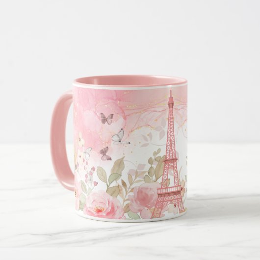 パリジャンブロッサムパーソナライズされた-エッフェルタワーマグ マグカップ (正面左)