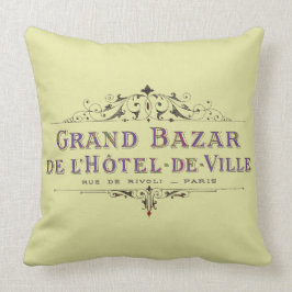 パリジャンホテルヴィンテージフランスの広告 クッション