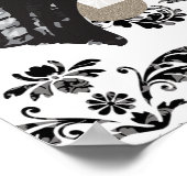 パリジャンミントとブラックブライダルシャワーウェルカムサイン ポスター (角)