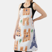 パリジャンランドマークスヴィンテージシームレスイラストレーション エプロン (インサイチュ)