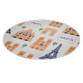 パリジャンランドマークスヴィンテージシームレスイラストレーション カッティングボード (角)