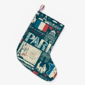 パリジャンヴィンテージフランスの：リパブリック・エレガンス スモールクリスマスストッキング (正面 (吊り時))