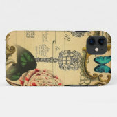 パリジャン鍵ヴィンテージカメリアフランスのボタニカル Case-Mate iPhoneケース (裏面(横))