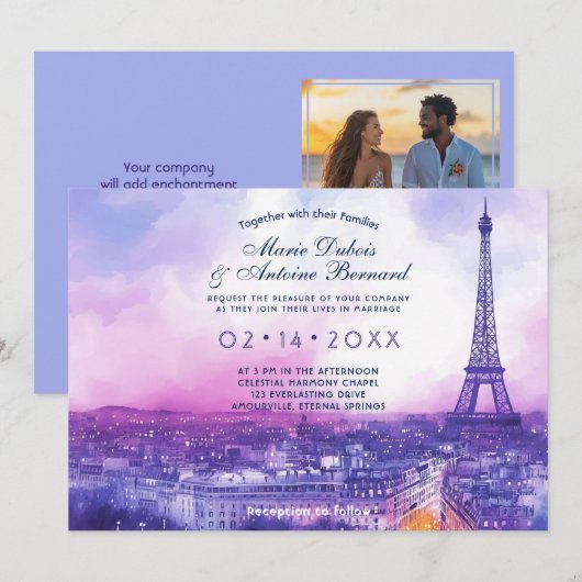 パリジャン・アムール・エテルネル(Amour Éternel à la Parisienne)フォト 招待状 (正面/裏面)