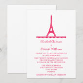 パリジャン・シック・ウェディング・インベイト、ピンク 招待状 (正面/裏面)