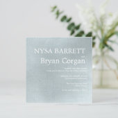 パリジャン – スカイブルーストライプの結婚式招待状 招待状 (スタンド正面)