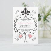 パリジャン·テーマ- 3x5ブライダル·シャワー·インビテーション 招待状 (スタンド正面)