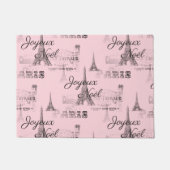 パリジョエウノールクリスマスブラックとピンクのドormat ドアマット (正面)