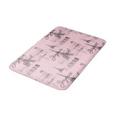 パリジョエウノールクリスマスブラック&ピンク浴場 バスマット (アングル)