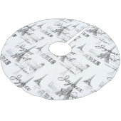 パリジョユーノエルB&Wクリスマスツリースカート ブラッシュドポリエステルツリースカート (アングル)