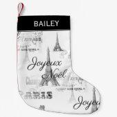 パリジョユーノールクリスパーソナライズされたマスストッキング スモールクリスマスストッキング (正面)