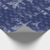 パリジョユーノールクリスマスブルーラッピング紙 ラッピングペーパー (角)