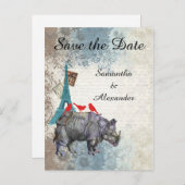 パリスおもしろいコラージュの日付を保存 案内ポストカード (正面/裏面)