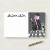 パリスのカフェかわいい犬と女の子ポストイットノート ポストイット (デスク)