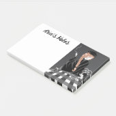 パリスのカフェかわいい犬と女の子ポストイットノート ポストイット (アングル)