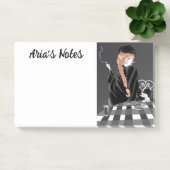 パリスのカフェかわいい犬と女の子ポストイットノート ポストイット (オフィス)