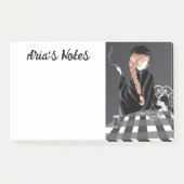 パリスのカフェかわいい犬と女の子ポストイットノート ポストイット (正面)