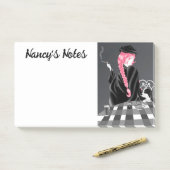 パリスのカフェかわいい犬と女の子ポストイットノート ポストイット (デスク)