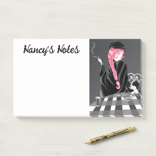 パリスのカフェかわいい犬と女の子ポストイットノート ポストイット (デスク)