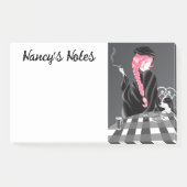 パリスのカフェかわいい犬と女の子ポストイットノート ポストイット (正面)