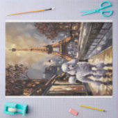 パリスのデコペ絵を描ージのプードル 薄葉紙 (クラフト)