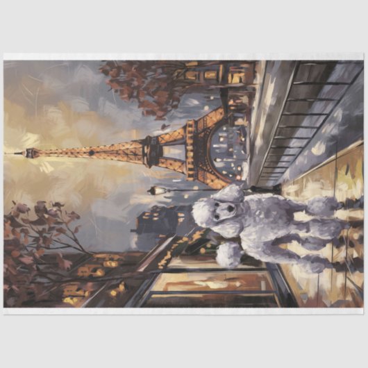 パリスのデコペ絵を描ージのプードル 薄葉紙 (正面)