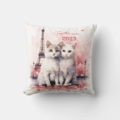 パリスのバレンタインデー – 猫たち – クッション (正面)